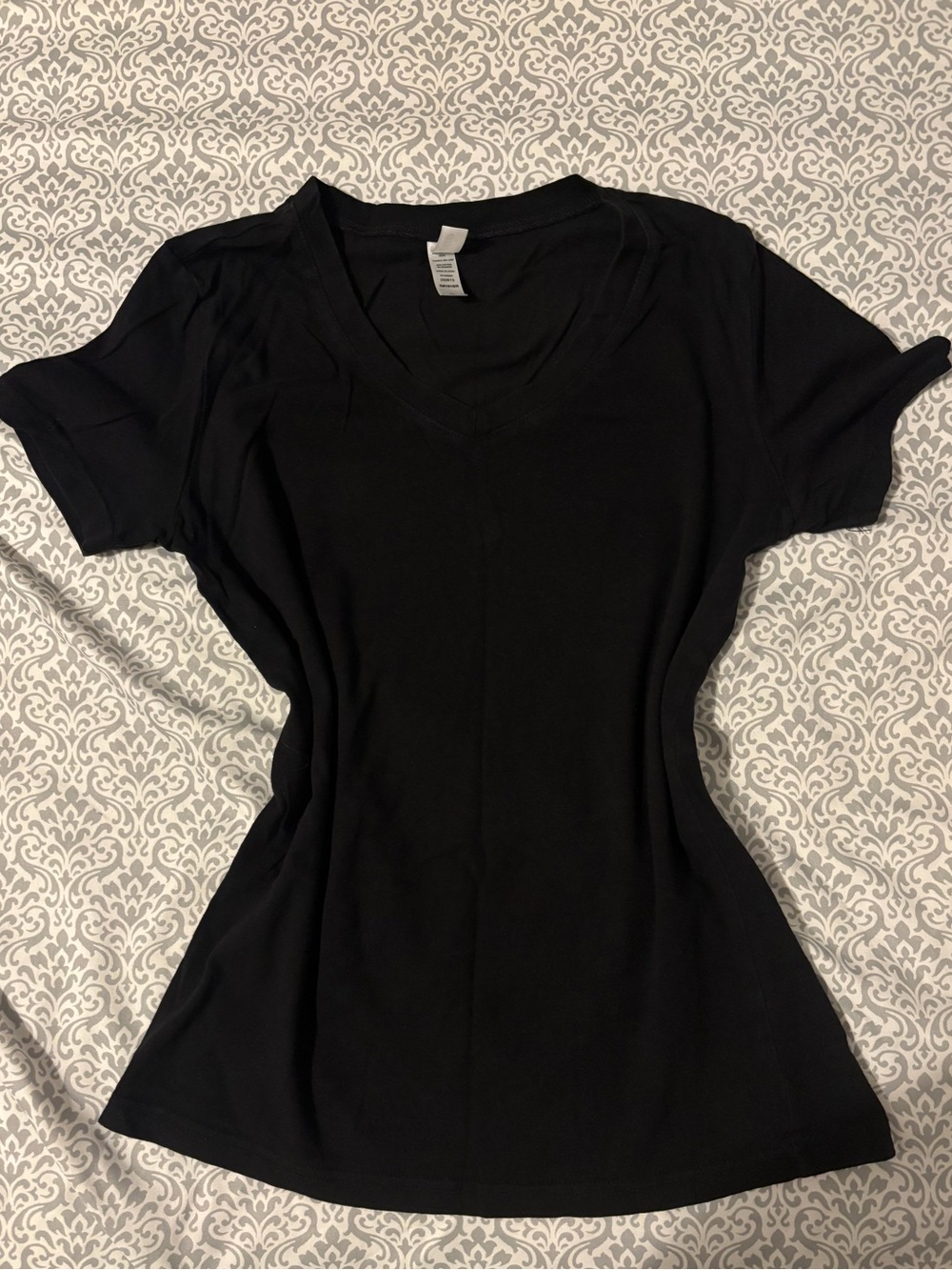 Rosio Black V-Neck Short Sleeve Tee